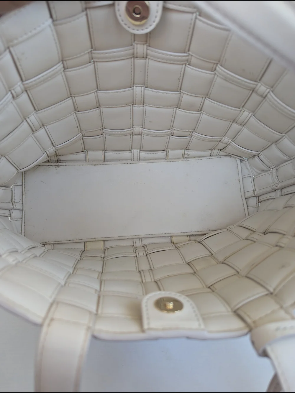 Michael Kors Cream Woven Leather Tote